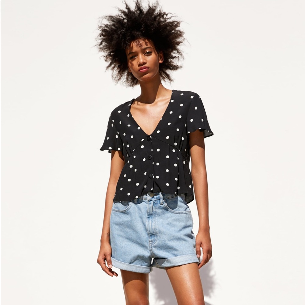 Zara Polka-Dot Print Shirt
